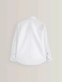 Next White Long Sleeves Smart Trimmed Shirt (3-16yrs)