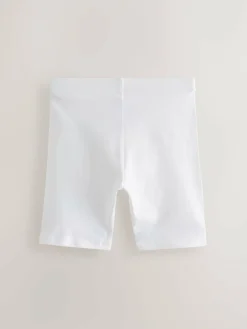 Best Next Longer Length 5 Pack Cotton Rich Stretch Cycle Shorts (3-16yrs) White