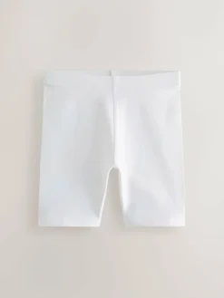 Best Next Longer Length 5 Pack Cotton Rich Stretch Cycle Shorts (3-16yrs) White