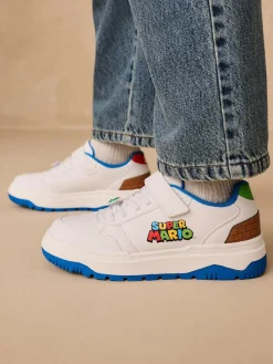 Next White Mario Elastic Lace Trainers^BOY Sneakers