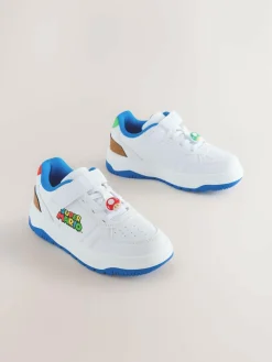 Next White Mario Elastic Lace Trainers^BOY Sneakers