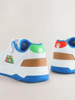 Next White Mario Elastic Lace Trainers^BOY Sneakers