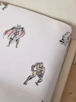 Next White Marvel 100% Cotton Fitted Sheet