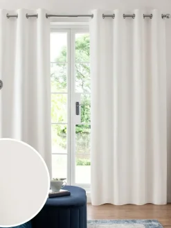 Next White Matte Velvet Blackout/Thermal Curtains^ Curtains & Blinds