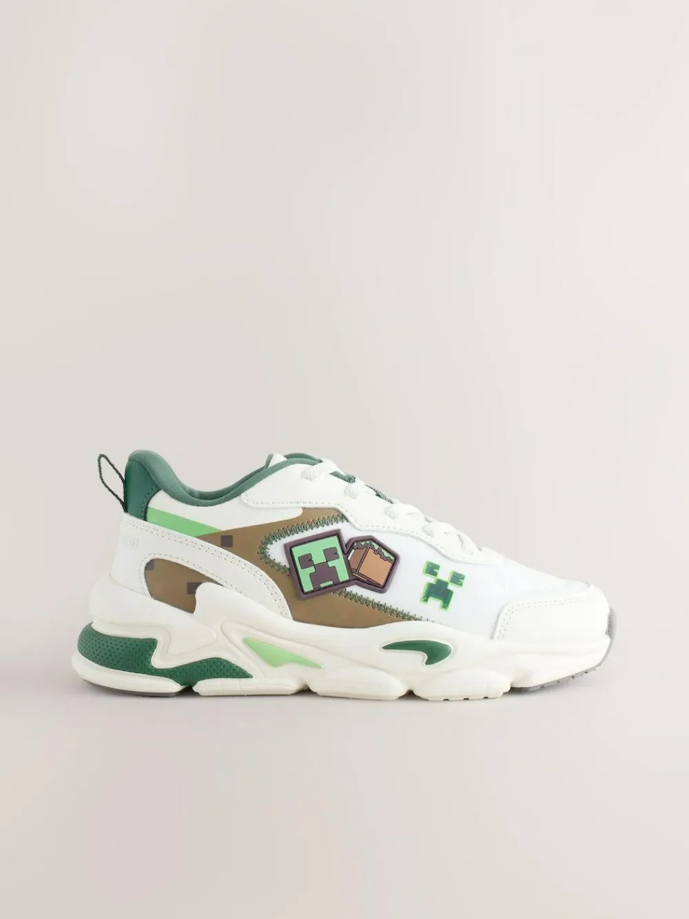 Clearance Next White Minecraft Elastic Lace Trainers