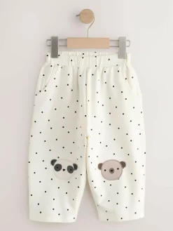 Next Embellished Barrel Trousers (3mths-7yrs) White Mono Spot Bears