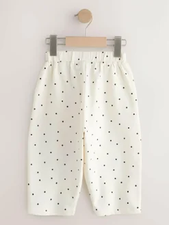 Next Embellished Barrel Trousers (3mths-7yrs) White Mono Spot Bears