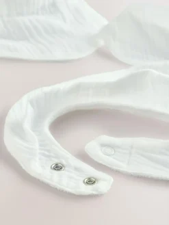 Best Next Muslin Baby Dribble Bibs 3 Pack White