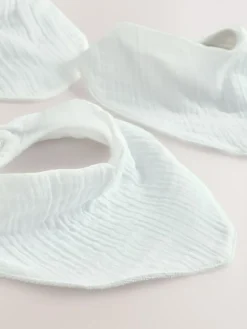 Best Next Muslin Baby Dribble Bibs 3 Pack White