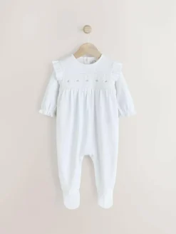 Best Next White Occasion Baby Sleepsuit (0mths-2yrs)