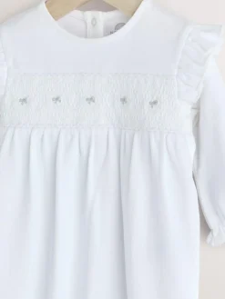 Best Next White Occasion Baby Sleepsuit (0mths-2yrs)