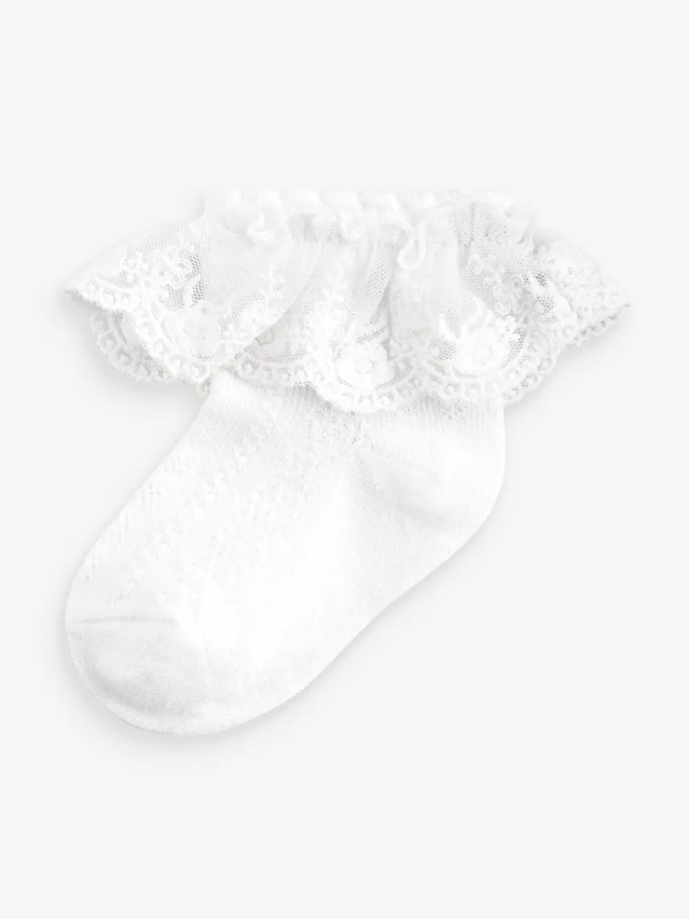 New Next Occasion Lace Socks 1 Pack (0mths-2yrs) White