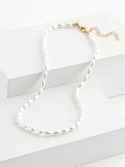 Next White Pearl Effect Short Necklace^Women Jewellery