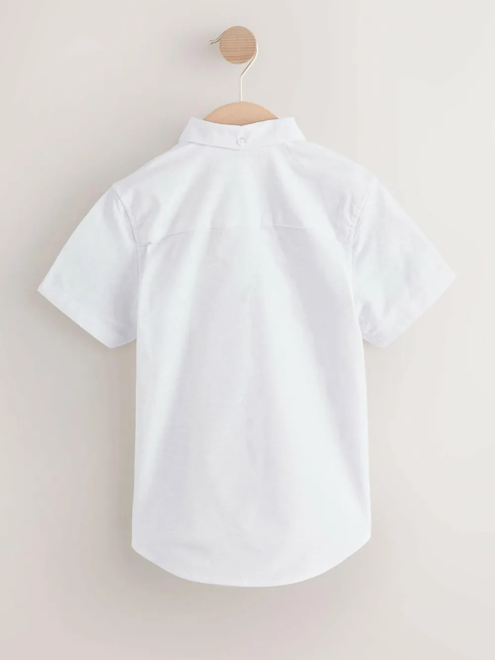 Clearance Next Plain Short Sleeve Cotton Rich Oxford Shirt (3-16yrs) White