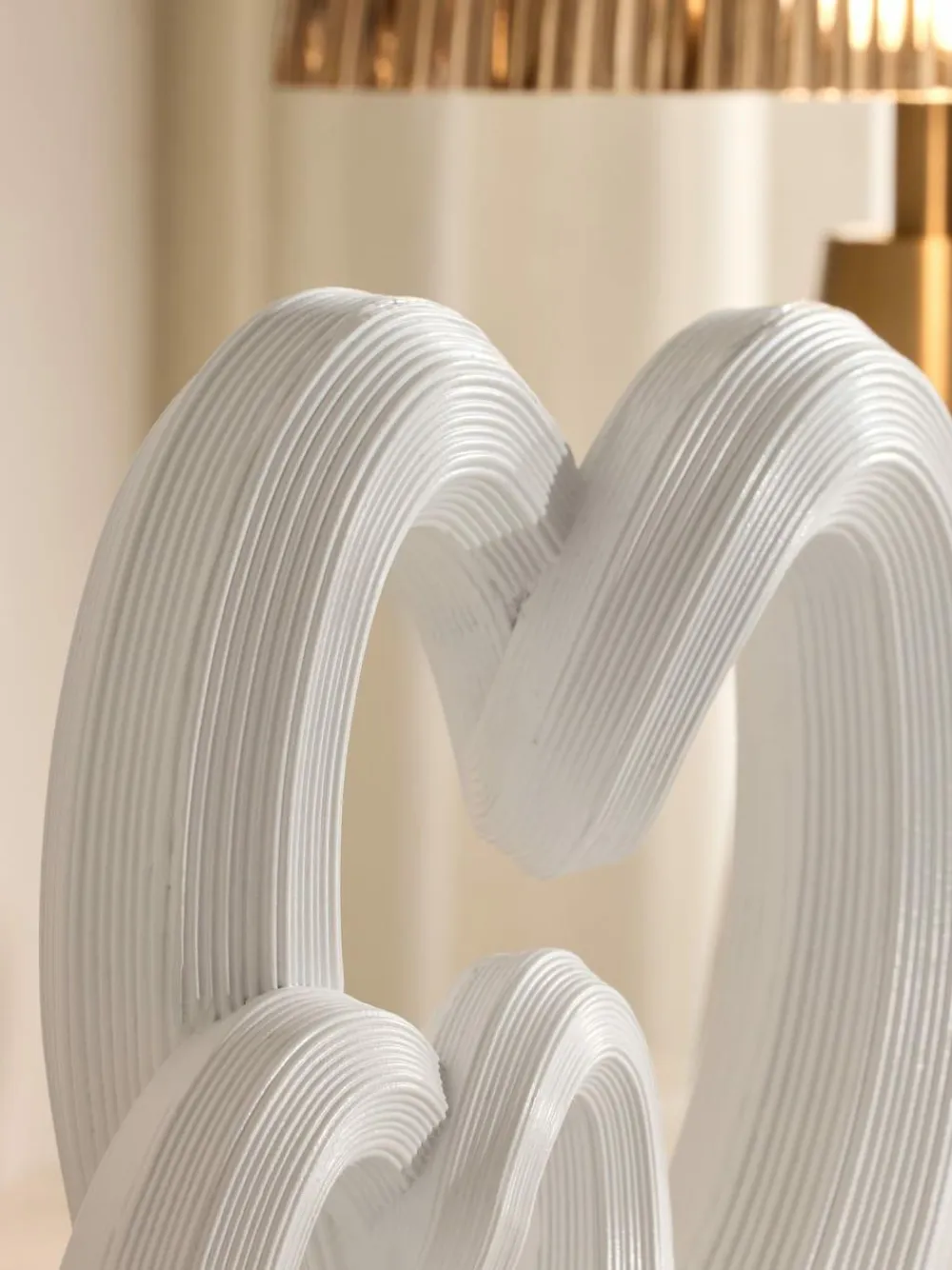 Online Next White Pleat Hearts Ornament