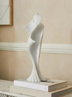 Next White Pleat Sculpture Ornament^ Ornaments