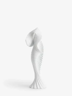 Next White Pleat Sculpture Ornament^ Ornaments