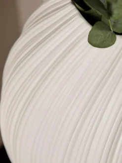 Next White Pleated Ceramic Large Vase^ Vases