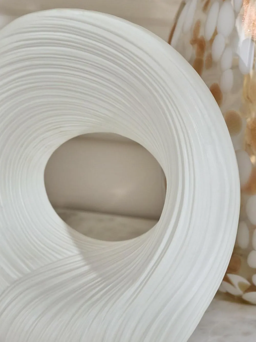 Next White Pleated Ornament^ Ornaments