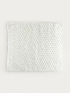 New Next White Pointelle Stitch Knitted Blanket
