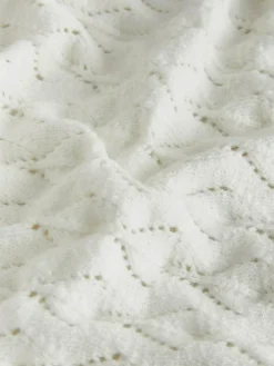 New Next White Pointelle Stitch Knitted Blanket
