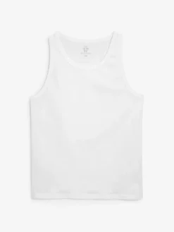 Best Next Pure 100% Cotton Layering Vests 2 Pack White