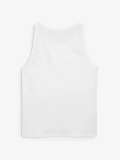 Best Next Pure 100% Cotton Layering Vests 2 Pack White