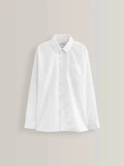 Next White Regular Fit 5 Pack Long Sleeve School Shirts (3-17yrs)^BOY Shirts