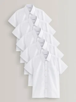 Next White Regular Fit 5 Pack Short Sleeve School Shirts (3-17yrs)^BOY Shirts