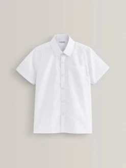 Next White Regular Fit 5 Pack Short Sleeve School Shirts (3-17yrs)^BOY Shirts