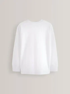 New Next White Regular Fit Long Sleeve Cosy T-Shirt (3-16yrs)