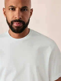 Hot Next White Regular Fit Signature SUPIMA® Cotton Crew Neck T-Shirt