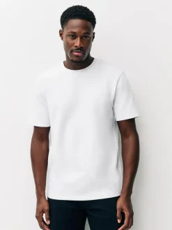Next White Regular Fit Smart Soft Touch Heavyweight T-Shirt^ Nightwear|Tops & T-Shirts