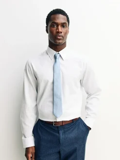 Next Regular Fit Textured Long Sleeve Formal Shirt with Trim^ Shirts|Occasionwear