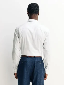 Next Regular Fit Textured Long Sleeve Formal Shirt with Trim^ Shirts|Occasionwear