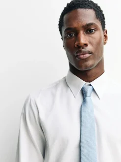 Next Regular Fit Textured Long Sleeve Formal Shirt with Trim^ Shirts|Occasionwear