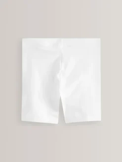 New Next Regular Length 2 Pack Cotton Rich Stretch Cycle Shorts (3-16yrs) White
