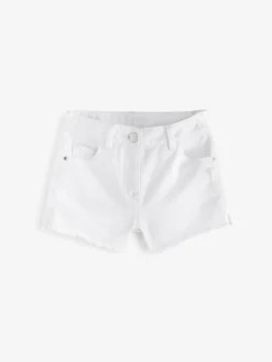 Best Next Regular Length Frayed Edge Denim Shorts (3-16yrs) White