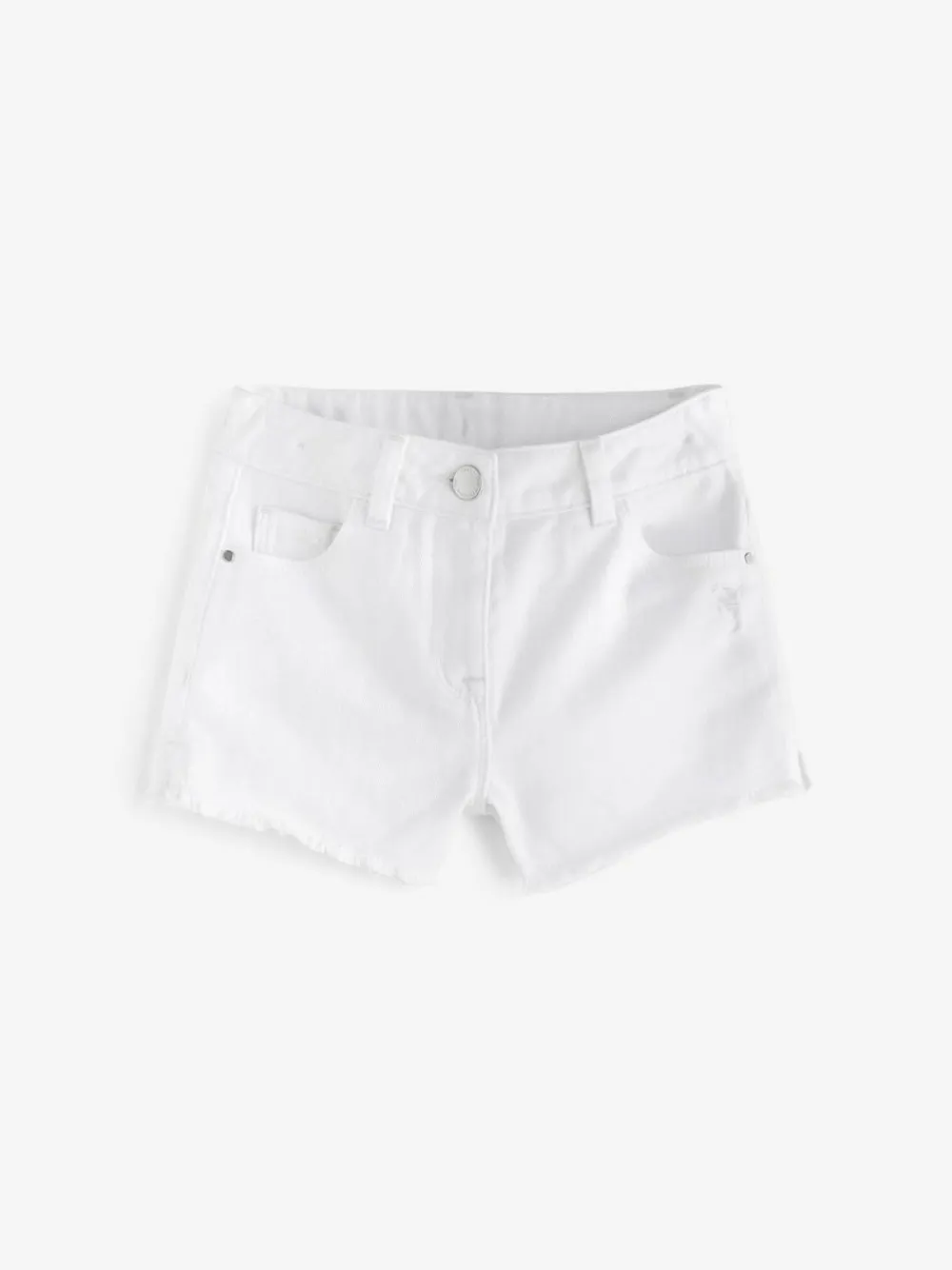 Best Next Regular Length Frayed Edge Denim Shorts (3-16yrs) White