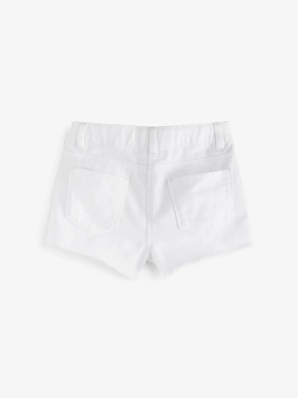 Best Next Regular Length Frayed Edge Denim Shorts (3-16yrs) White