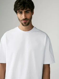 Next White Relaxed Fit Heavyweight T-Shirts 3 Pack^ Nightwear|Tops & T-Shirts
