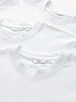 Next White Relaxed Fit Heavyweight T-Shirts 3 Pack^ Nightwear|Tops & T-Shirts