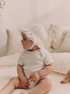 Next White Rib Short Sleeve Baby Bodysuits 5 Pack^BOY Unisex|Bodysuits & Vests