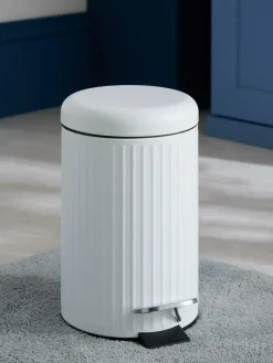 Discount Next White Rib Soft Close 3 Litre Pedal Bin