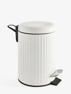 Discount Next White Rib Soft Close 3 Litre Pedal Bin