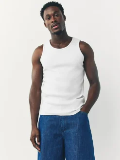 Discount Next White Ribbed Vests 2 Pack