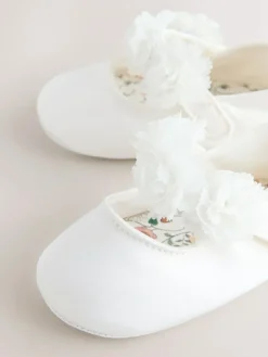 Next White Satin Baby Corsage Shoes (0-24mths)^ Shoes|Boots