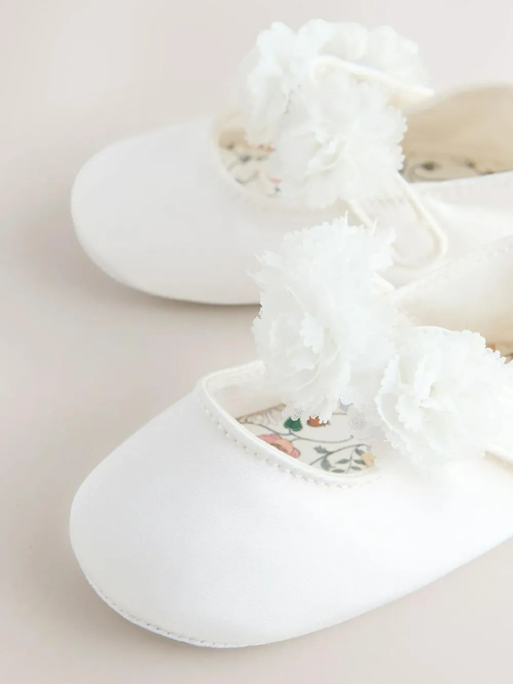 Next White Satin Baby Corsage Shoes (0-24mths)^ Shoes|Boots