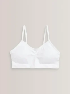 Discount Next Seam Free Strappy Crop Tops 2 Pack with Removable Lightly Padded Cups (7-16yrs) White