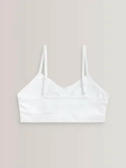 Discount Next Seam Free Strappy Crop Tops 2 Pack with Removable Lightly Padded Cups (7-16yrs) White